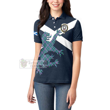 Pitcairn Tartan Lion Rampant Women's Polo Shirt Proudly Display Your Heritage with Alba Gu Brath and Clan Name Women - Tartan Vibes Clothing