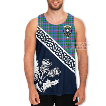 Pitcairn Tartan Men's Tank Top Featuring Thistle and Scotland Map Men - Tartan Vibes Clothing