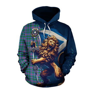 Pitcairn Tartan Family Crest Cotton Hoodie with Scottish Majestic Lion Pullover Hoodie XS - Tartan Vibes Clothing