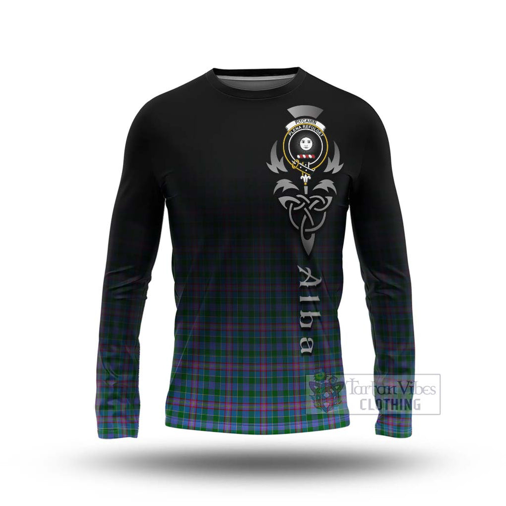 Pitcairn Tartan Long Sleeve T-Shirt Featuring Alba Gu Brath Family Crest Celtic Inspired Unisex - Tartan Vibes Clothing