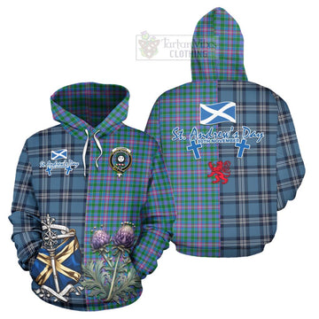 Pitcairn Tartan Hoodie Happy St. Andrew's Day Half Tartan Style Zip Hoodie - Tartan Vibes Clothing