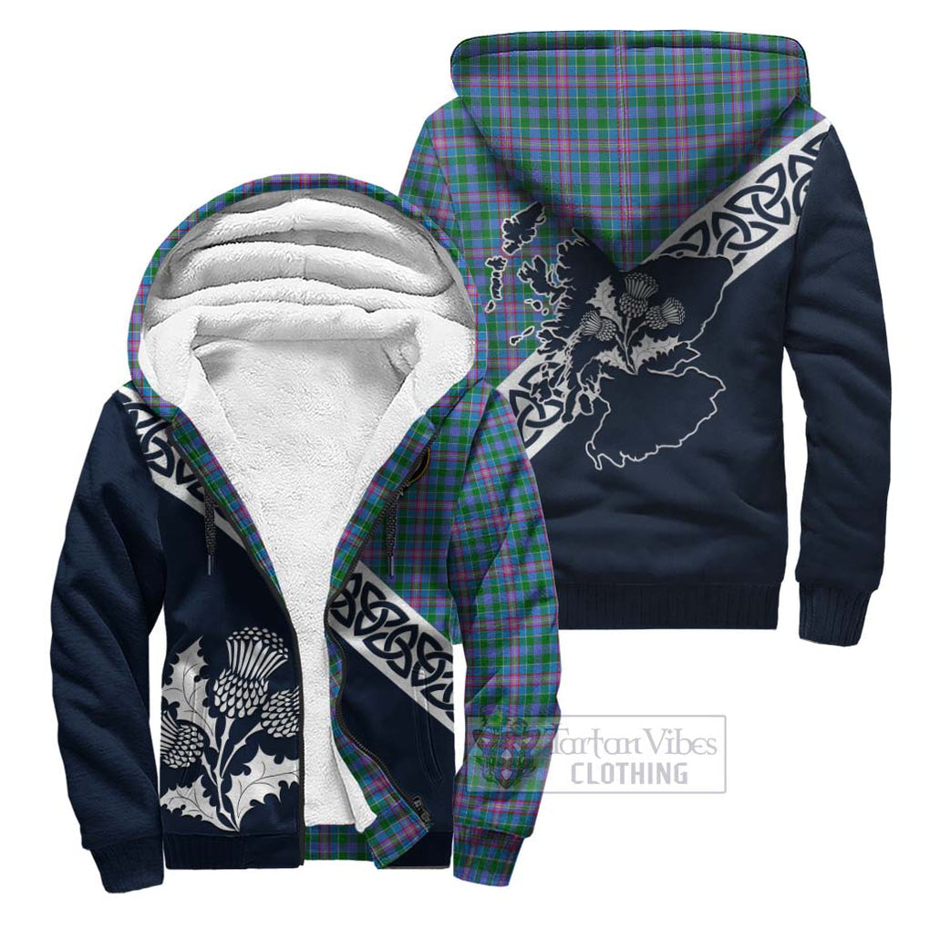 Pitcairn Tartan Sherpa Hoodie Featuring Thistle and Scotland Map Unisex - Tartan Vibes Clothing