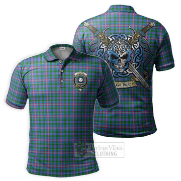 Pitcairn Tartan Polo Shirt with Family Crest Celtic Skull Style Kid - Tartan Vibes Clothing