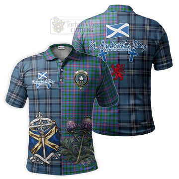 Pitcairn Tartan Polo Shirt Happy St. Andrew's Day Half Tartan Style Kid - Tartan Vibes Clothing