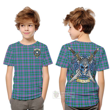 Pitcairn Tartan Kid T-Shirt with Family Crest Celtic Skull Style Youth XL Size14 - Tartan Vibes Clothing