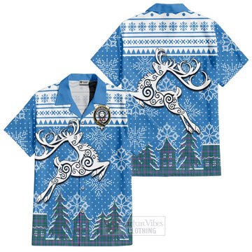 Pitcairn Clan Christmas Hawaiian Shirt Celtic Reindeer Style Kid - Tartan Vibes Clothing