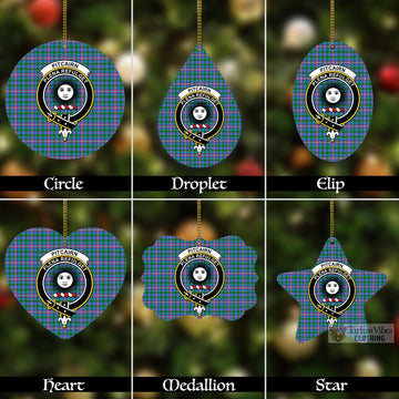Pitcairn Tartan Christmas Aluminium Ornament with Family Crest Aluminium - Tartan Vibes Clothing