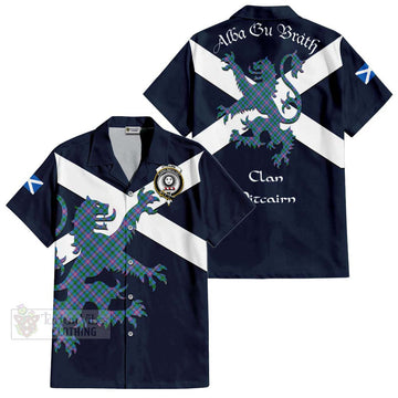 Pitcairn Tartan Lion Rampant Hawaiian Shirt Proudly Display Your Heritage with Alba Gu Brath and Clan Name Kid - Tartan Vibes Clothing