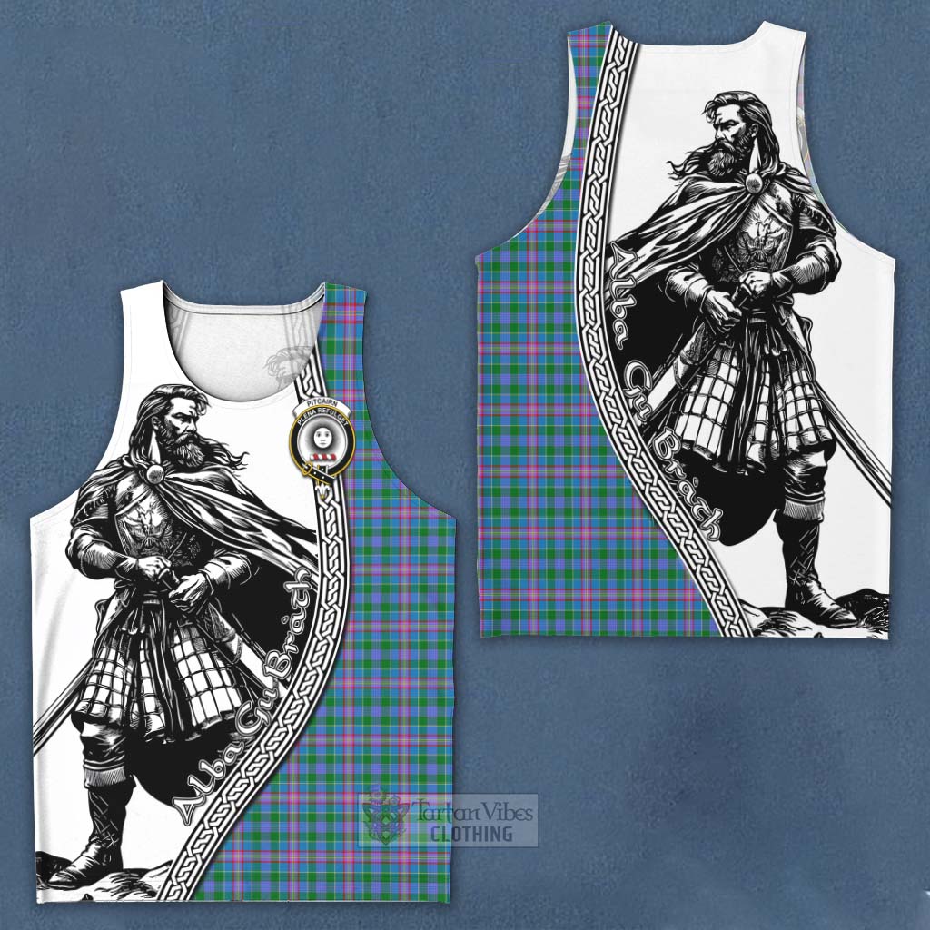 Pitcairn Tartan Clan Crest Men's Tank Top with Highlander Warrior Celtic Style Men - Tartan Vibes Clothing