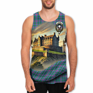 Pitcairn Tartan Family Crest Men's Tank Top with Scottish Ancient Castle Style Men - Tartan Vibes Clothing