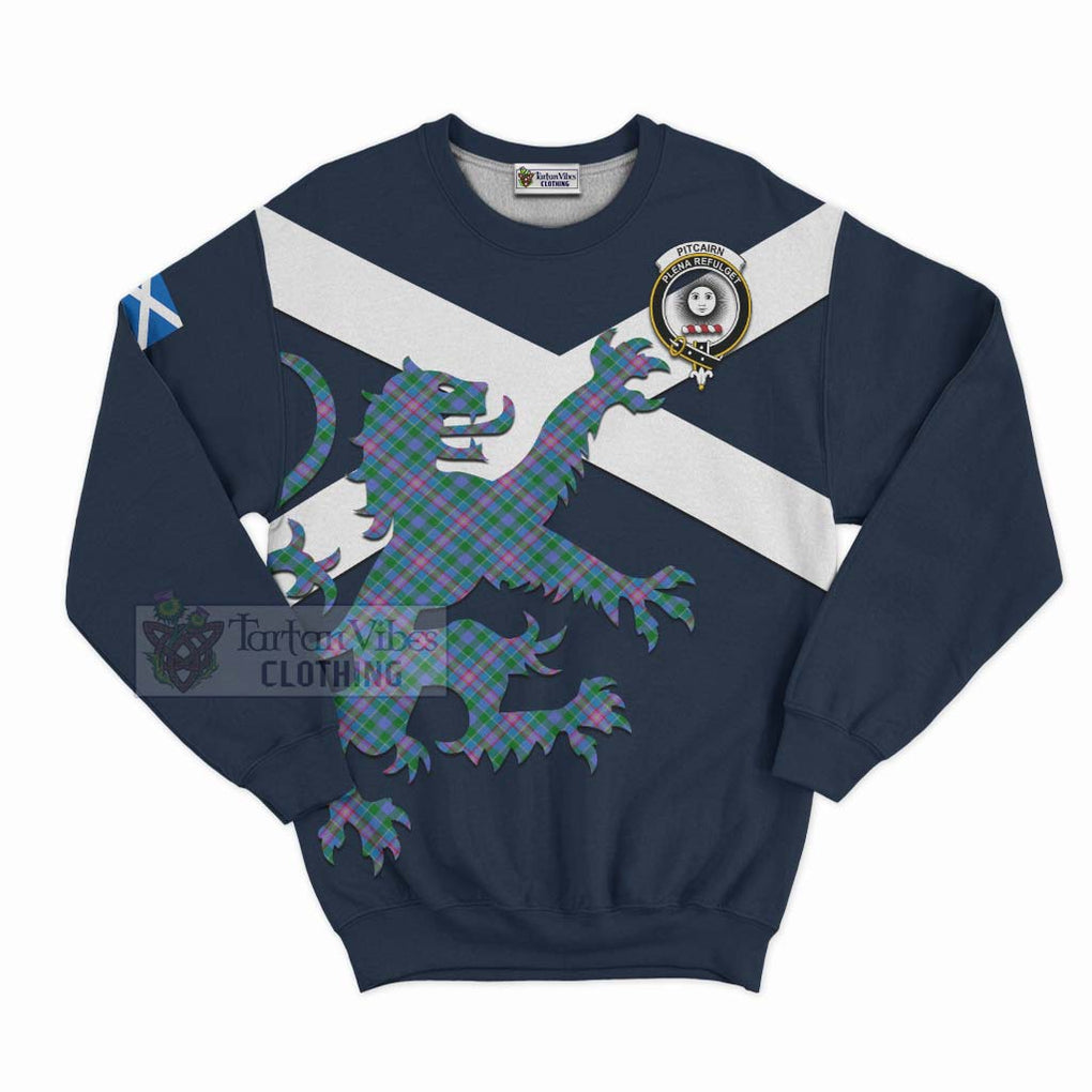 Pitcairn Tartan Lion Rampant Sweatshirt Proudly Display Your Heritage with Alba Gu Brath and Clan Name Unisex - Tartan Vibes Clothing