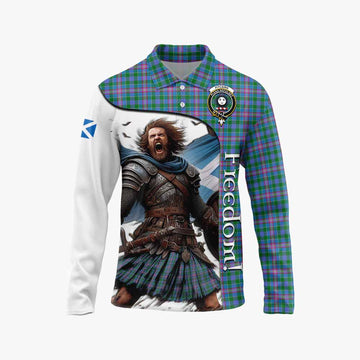 Pitcairn Crest Tartan Long Sleeve Polo Shirt Inspired by the Freedom of Scottish Warrior Unisex - Tartan Vibes Clothing