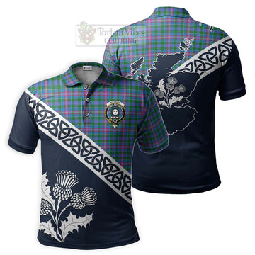 Pitcairn Tartan Polo Shirt Featuring Thistle and Scotland Map Kid - Tartanvibesclothing Store