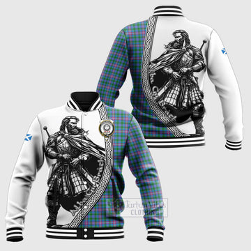 Pitcairn Tartan Clan Crest Baseball Jacket with Highlander Warrior Celtic Style Unisex - Tartan Vibes Clothing