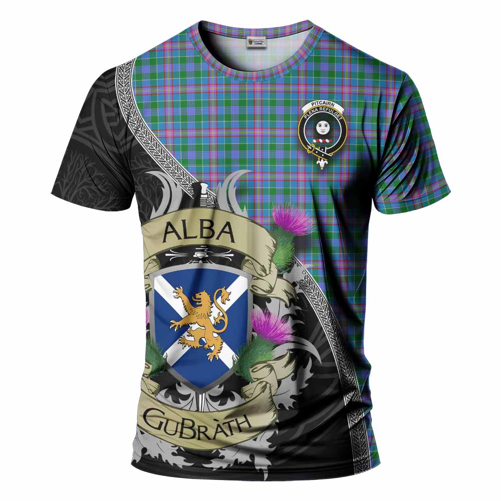 Pitcairn Tartan Family Crest T-Shirt Lion Rampant Royal Thistle Shield Celtic Inspired Kid's Shirt - Tartan Vibes Clothing
