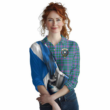 Pitcairn Tartan Women's Casual Shirt with Family Crest Scotland Patriotic Style Female - Tartan Vibes Clothing