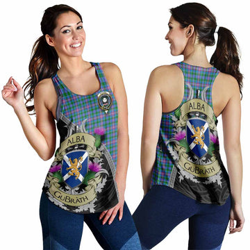 Pitcairn Tartan Family Crest Women's Racerback Tanks Lion Rampant Royal Thistle Shield Celtic Inspired 4XL - Tartan Vibes Clothing