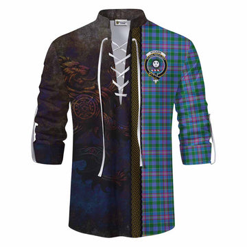 Pitcairn Tartan Family Crest Ghillie Kilt Shirt Alba Gu Brath Be Brave Lion Ancient Style Men - Tartan Vibes Clothing