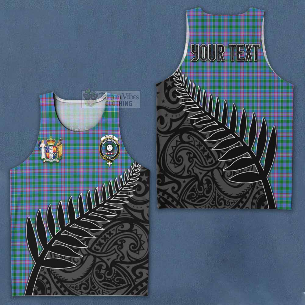Pitcairn Crest Tartan Men's Tank Top with New Zealand Silver Fern Half Style Men - Tartan Vibes Clothing