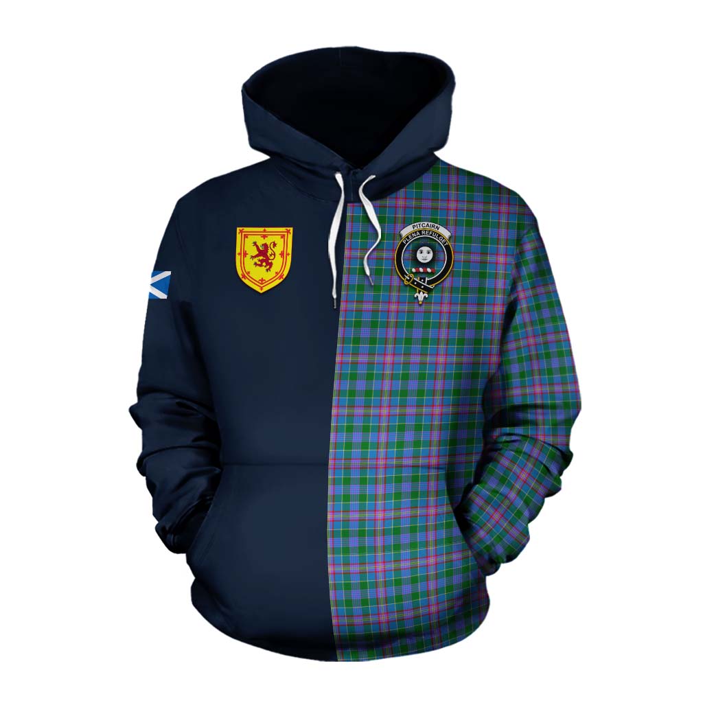 Pitcairn Tartan Cotton Hoodie Alba with Scottish Lion Royal Arm Half Style Pullover Hoodie XS - Tartan Vibes Clothing