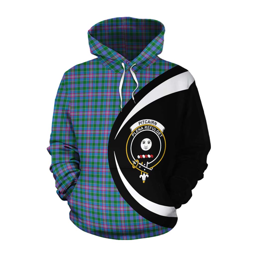 Pitcairn Tartan Cotton Hoodie with Family Crest Circle Style Pullover Hoodie XS - Tartan Vibes Clothing