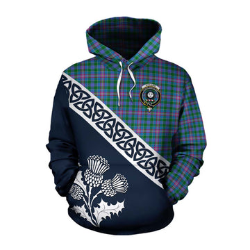 Pitcairn Tartan Cotton Hoodie Featuring Thistle and Scotland Map Pullover Hoodie XS - Tartan Vibes Clothing