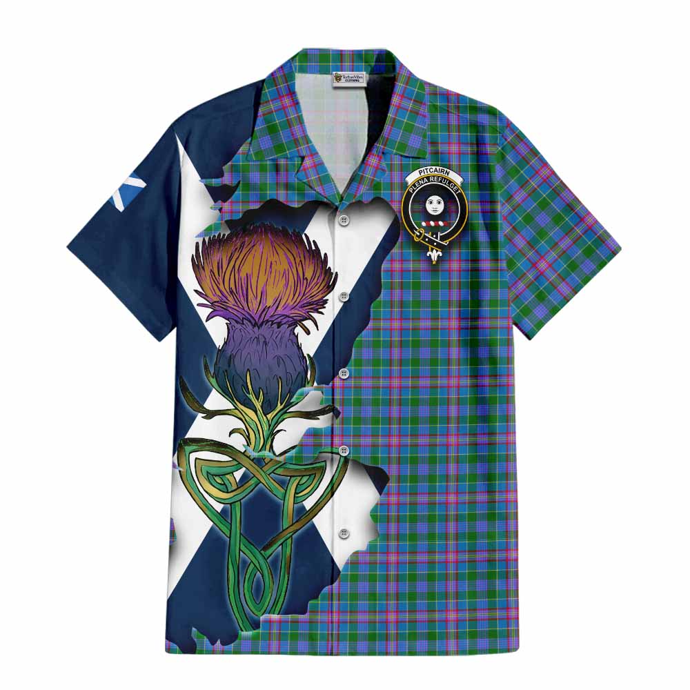Pitcairn Tartan Family Crest Hawaiian Shirt Scottish Thistle Celtic Inspired Kid - Tartan Vibes Clothing