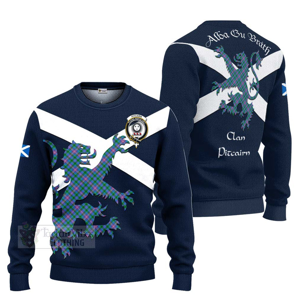 Pitcairn Tartan Lion Rampant Ugly Sweater Proudly Display Your Heritage with Alba Gu Brath and Clan Name Unisex - Tartan Vibes Clothing