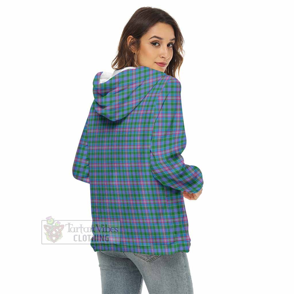 Pitcairn Tartan Women's Borg Fleece Hoodie with Half Zip - Tartan Vibes Clothing