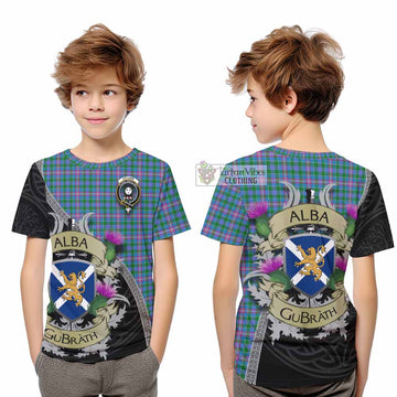 Pitcairn Tartan Family Crest Kid T-Shirt Lion Rampant Royal Thistle Shield Celtic Inspired - Tartan Vibes Clothing
