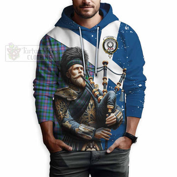 Pitcairn Tartan Hoodie with Family Crest Scottish Bagpiper Vibes - Tartan Vibes Clothing