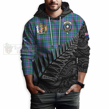Tartan Vibes Clothing Pitcairn Crest Tartan Hoodie with New Zealand Silver Fern Half Style