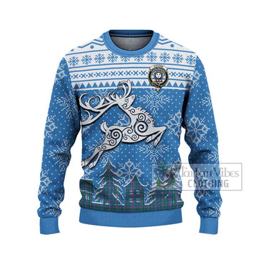 Pitcairn Clan Christmas Ugly Sweater Celtic Reindeer Style - Tartan Vibes Clothing