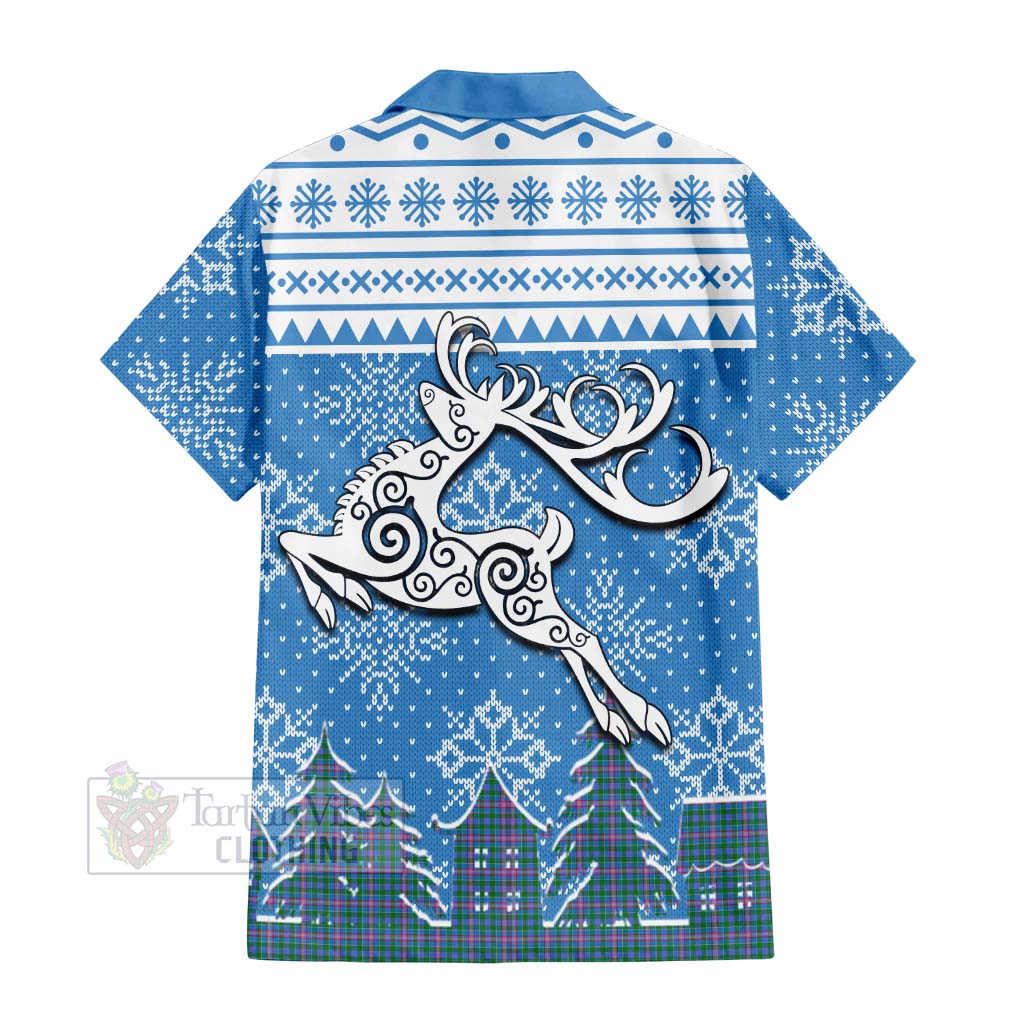 Pitcairn Clan Christmas Hawaiian Shirt Celtic Reindeer Style - Tartan Vibes Clothing