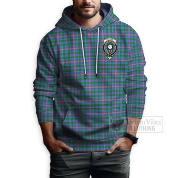 Pitcairn Tartan Hoodie with Family Crest and Bearded Skull Holding Bottles of Whiskey - Tartan Vibes Clothing