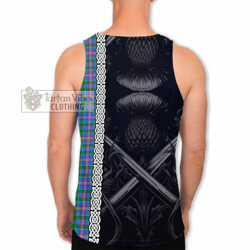 Pitcairn Tartan Men's Tank Top with Family Crest Cross Sword Thistle Celtic Vibes - Tartan Vibes Clothing