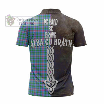 Pitcairn Tartan Family Crest Zipper Polo Shirt Alba Gu Brath Be Brave Lion Ancient Style - Tartan Vibes Clothing