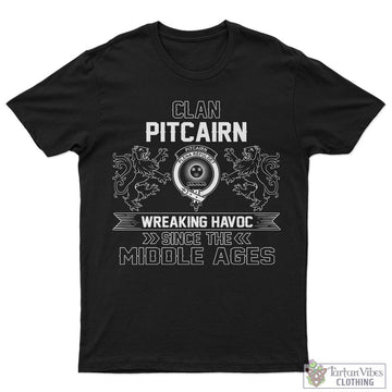 Pitcairn Family Crest 2D Cotton Men's T-Shirt Wreaking Havoc Style 5XL - 2D-tartanvibesclothing