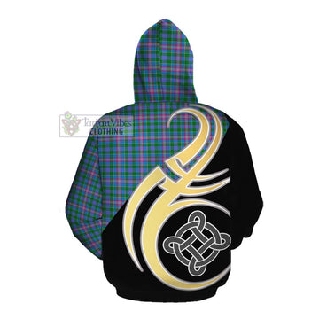 Pitcairn Tartan Cotton Hoodie with Family Crest and Celtic Symbol Style Pullover Hoodie - Tartan Vibes Clothing