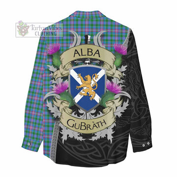 Pitcairn Tartan Family Crest Women's Casual Shirt Lion Rampant Royal Thistle Shield Celtic Inspired - Tartan Vibes Clothing