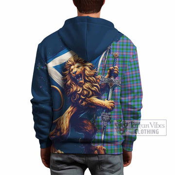 Pitcairn Tartan Family Crest Hoodie with Scottish Majestic Lion - Tartan Vibes Clothing