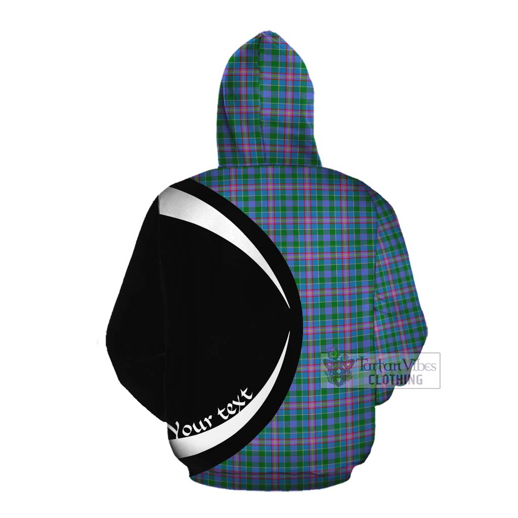 Pitcairn Tartan Cotton Hoodie with Family Crest Circle Style Pullover Hoodie - Tartan Vibes Clothing