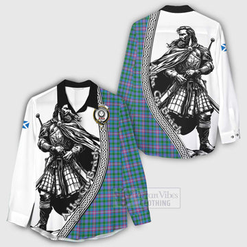 Pitcairn Tartan Clan Crest Women's Casual Shirt with Highlander Warrior Celtic Style - Tartan Vibes Clothing