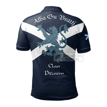 Pitcairn Tartan Lion Rampant Polo Shirt Proudly Display Your Heritage with Alba Gu Brath and Clan Name - Tartan Vibes Clothing