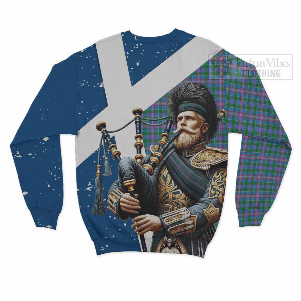 Pitcairn Tartan Sweatshirt with Family Crest Scottish Bagpiper Vibes - Tartan Vibes Clothing