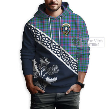 Pitcairn Tartan Hoodie Featuring Thistle and Scotland Map - Tartan Vibes Clothing