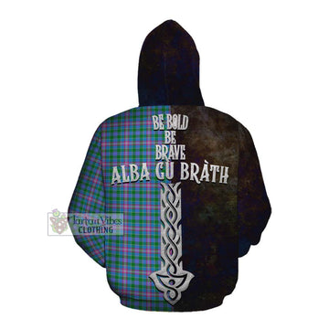 Pitcairn Tartan Family Crest Cotton Hoodie Alba Gu Brath Be Brave Lion Ancient Style Pullover Hoodie - Tartan Vibes Clothing