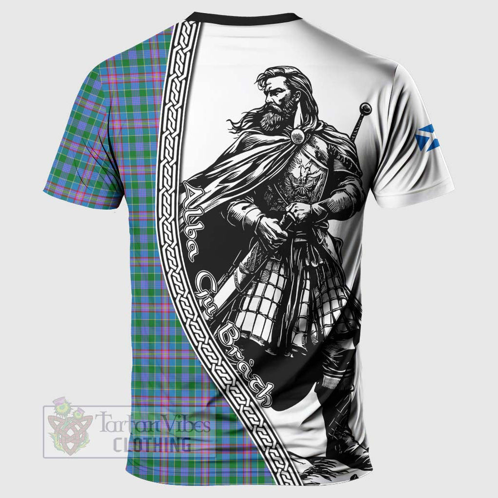 Pitcairn Tartan Clan Crest T-Shirt with Highlander Warrior Celtic Style - Tartan Vibes Clothing
