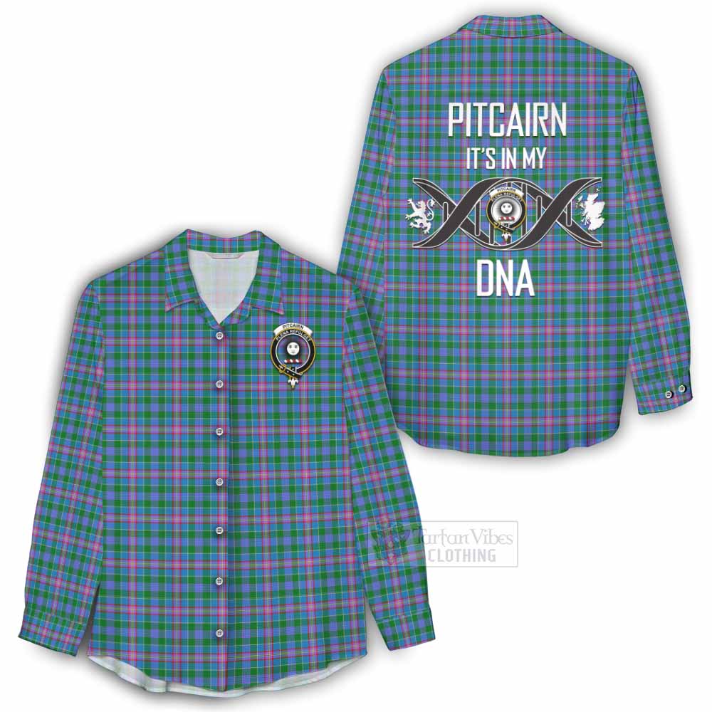 Pitcairn Tartan Women's Casual Shirt with Family Crest DNA In Me Style - Tartan Vibes Clothing