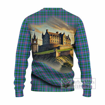 Pitcairn Tartan Family Crest Knitted Sweater with Scottish Ancient Castle Style - Tartan Vibes Clothing